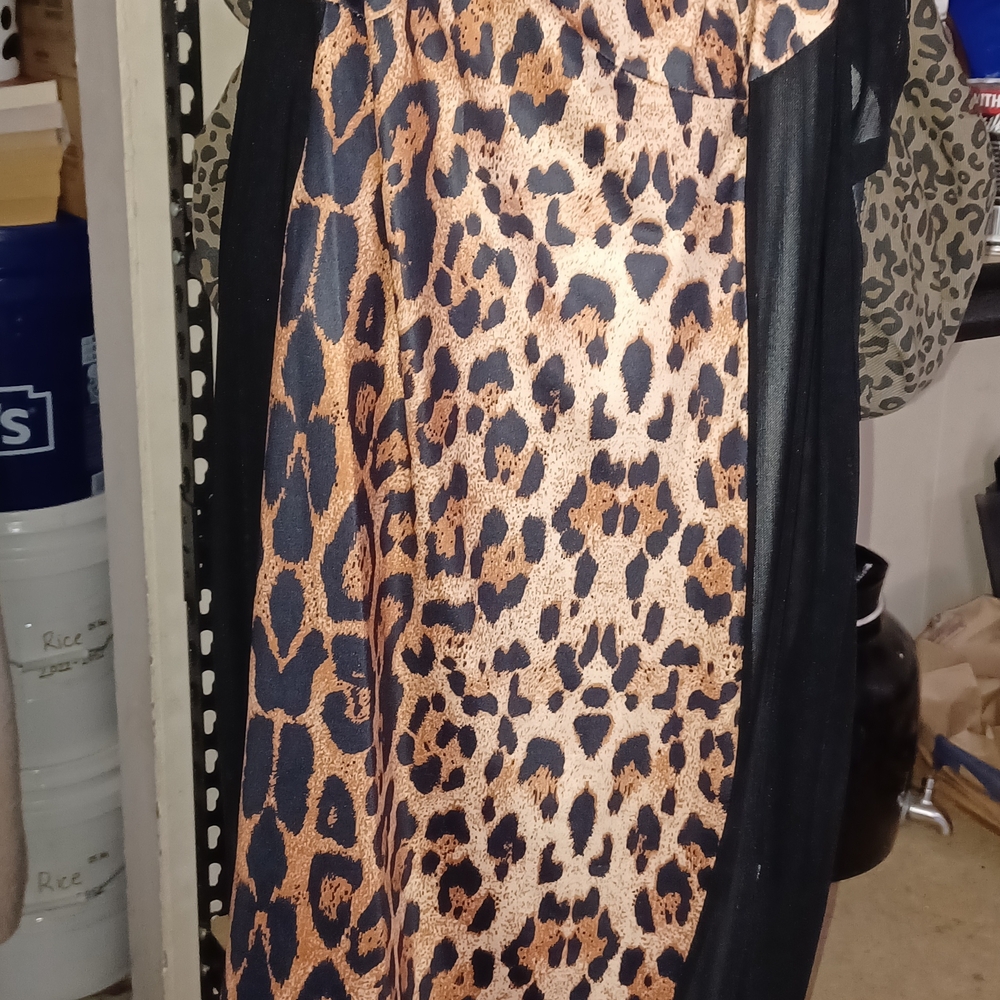 SHEIN Curve Leopard Print Dress in Tan and Black